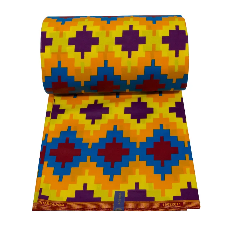

Анкара Африканская ткань kente Настоящая восковая ткань Нигерия Гана Стиль Ткани для шитья платья Ремесло DIY 100% хлопок Высокое качество для вечеринки