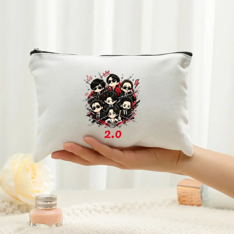 Arirang 2.0 World Tour 2026 White Makeup Bags Fashion Foldable Storage Bag Travel Organizer Bags Kpop Fan Gift Storage Bag