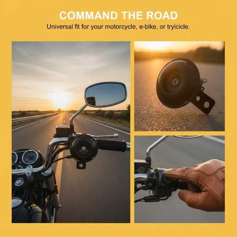 12V 48V 60V Motorcycle Horn Kit Universal Waterproof Loud Round Electric Speaker for E Scooter E Bike Upgrade Accessory - view 2