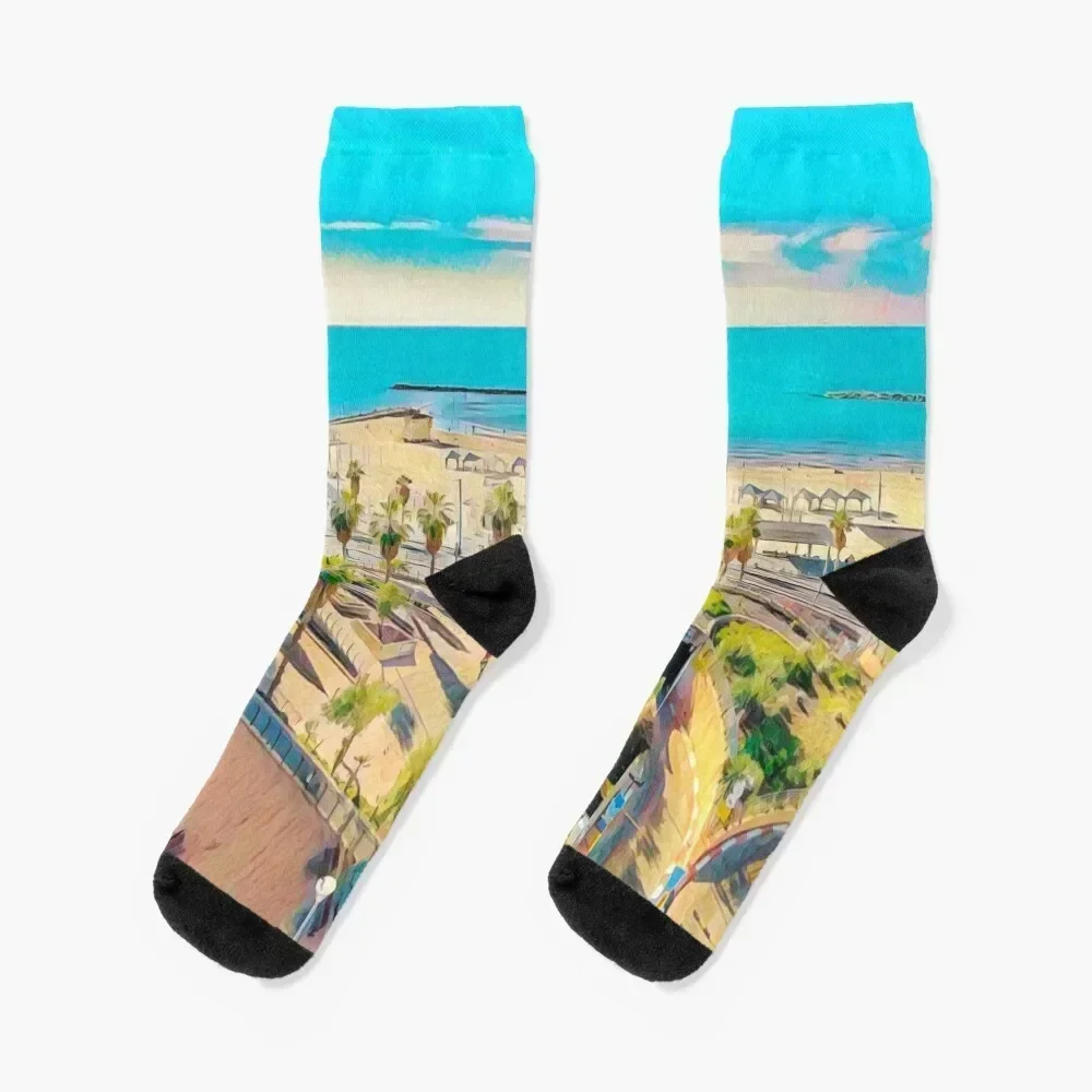 

Tel Aviv Beach View Socks tennis New year's professional running Boy Socks Women's