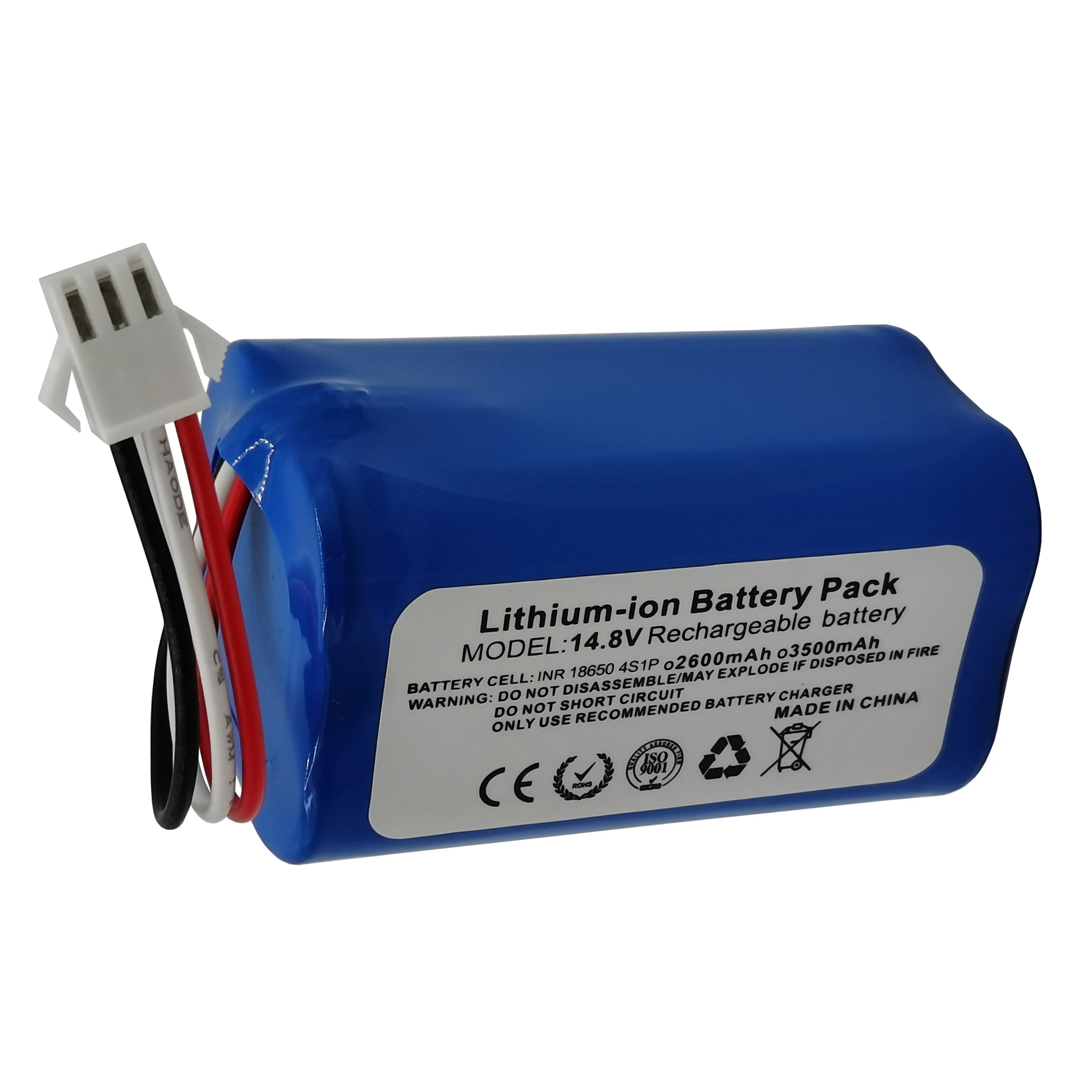 14.4V 14.8V 2600mAh 3500mAh Li-Ion Cylindrical Rechargeable Battery Pack For Ropo Glass 2 Robot Vacuum Cleaners Spare Battery