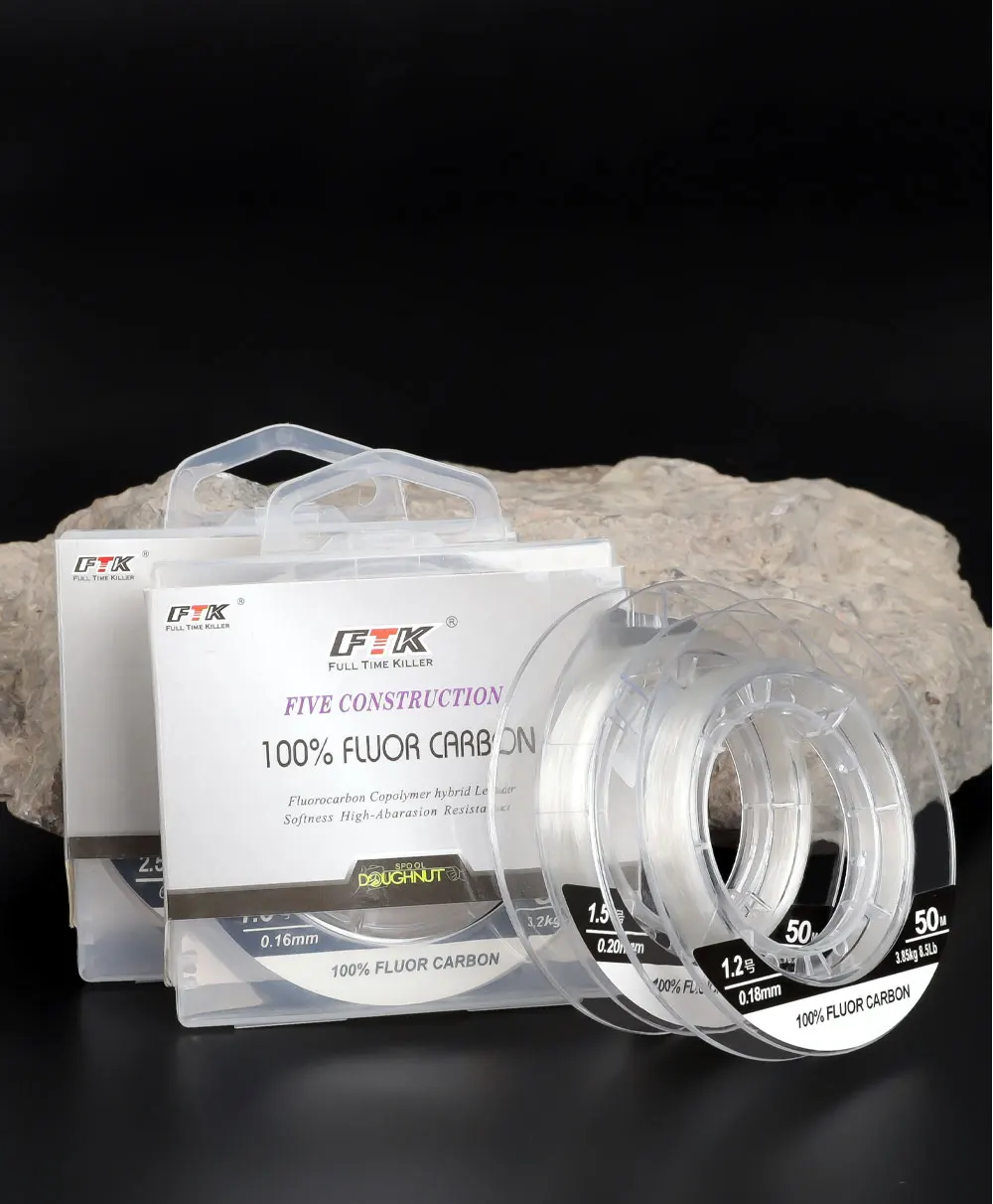 NGB Angelschnur 50M 100% Fluorocarbon Angelschnüre 5,5-62,7LB Kohlefaser-Vorfachschnur Fliegenschnur Schnell Sinkende Karpfenschnur – Detail 16