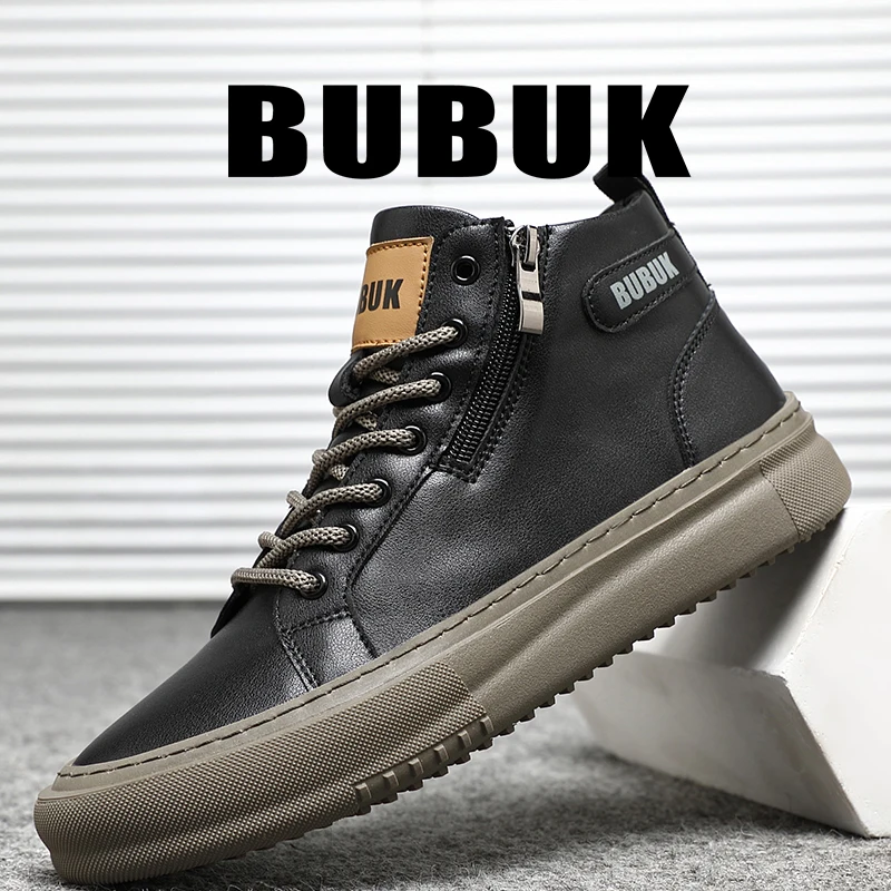 Bubuk Men's Fashion Outdoor Shoes, Trendy and Comfortable Mid-Top Design Ankle Boots, Suitable for Outdoor Hiking and Mountaineering, Men's Shoes for Business Casual and Work