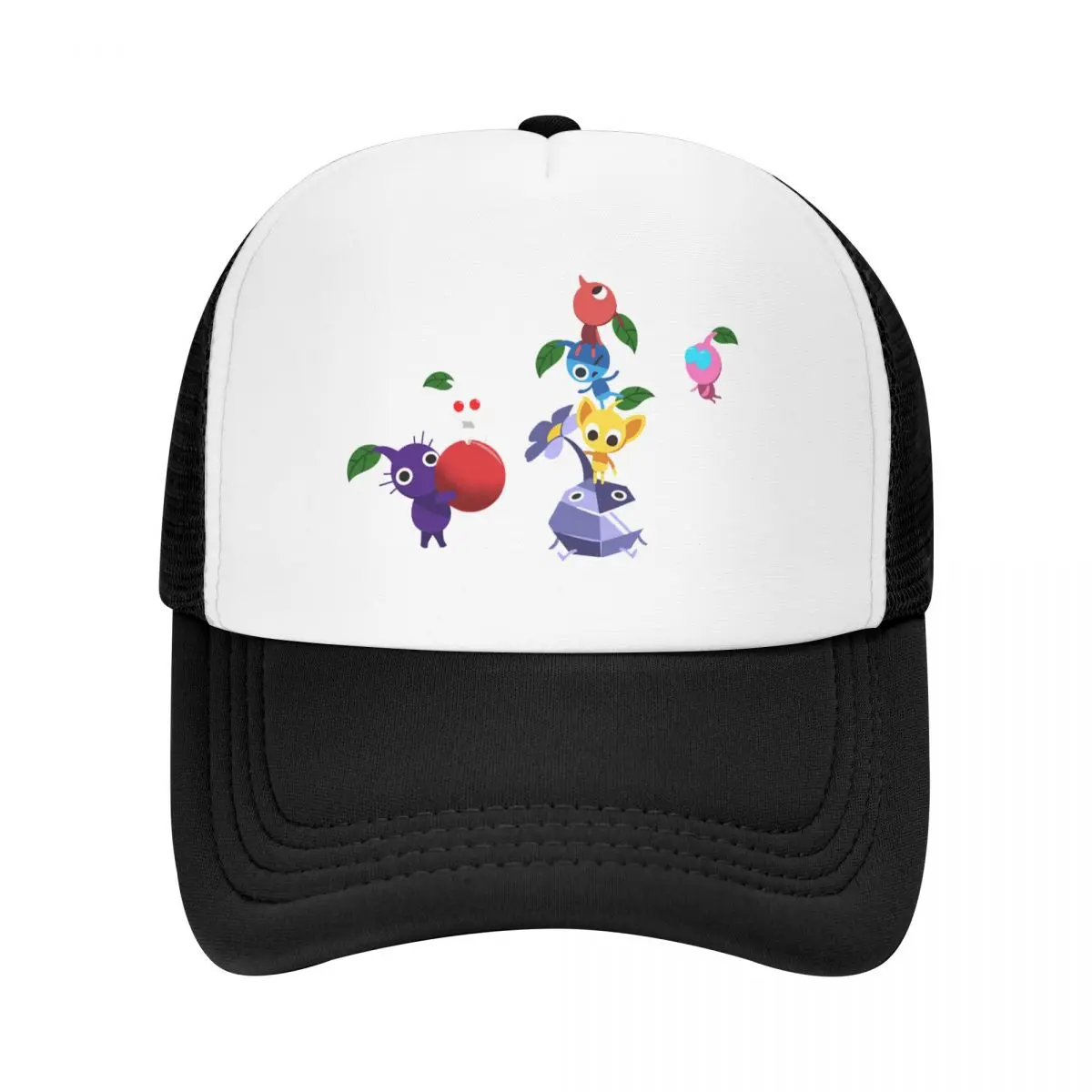 Pikmin Collage Of Characters Cap Fashion Casual Mesh Baseball Caps Adjustable Hat Hip Hop  Unisex Baseball Hats Polychromatic