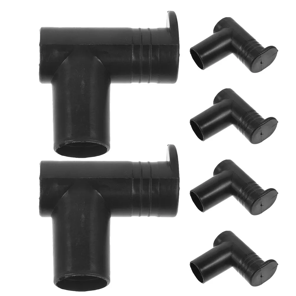 6Pcs Sturdy Black Plastic Clothes Rack Connectors Dual Way Right Angle Joint for Floor Standing Drying Racks Rail Clamps