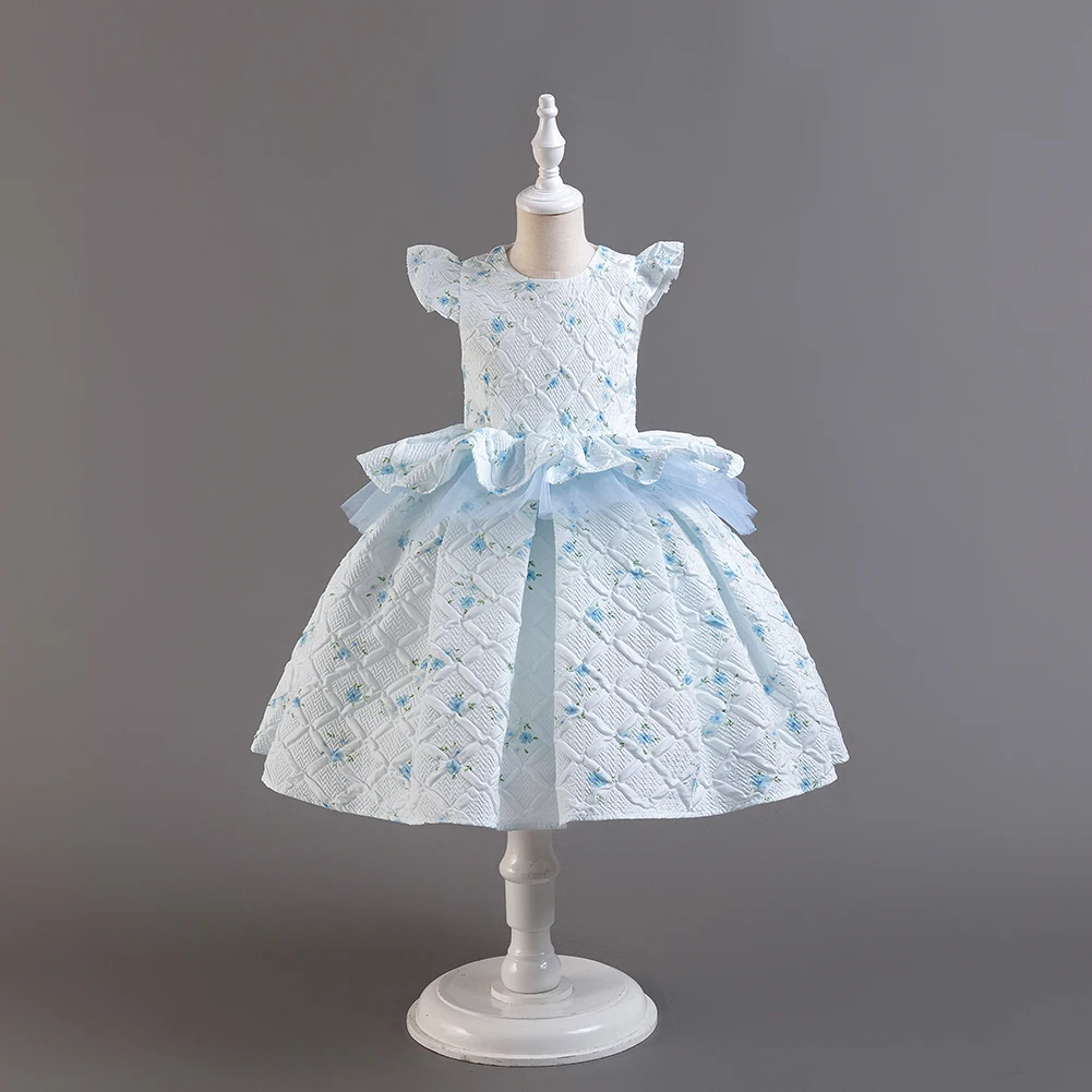 

Бальное платье, свадебные школьные костюмы для фортепиано, праздничное платье для девочек, 4 цвета, 100-150 см, детские платья на день рождения