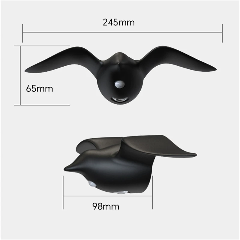 Seagull Wall Light with Motion Sensor Night Light Rechargeable Battery Powered Waterproof Bird Wall Lamp Dimmable LED Light
