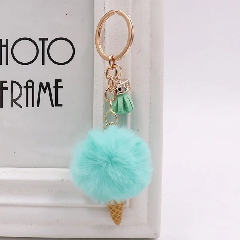 Creative Ice Cream Pendant Keychain Cute Ice Cream Keychain Plush Bag Pendant Car Keychain Bag Pendant Accessories Gifts