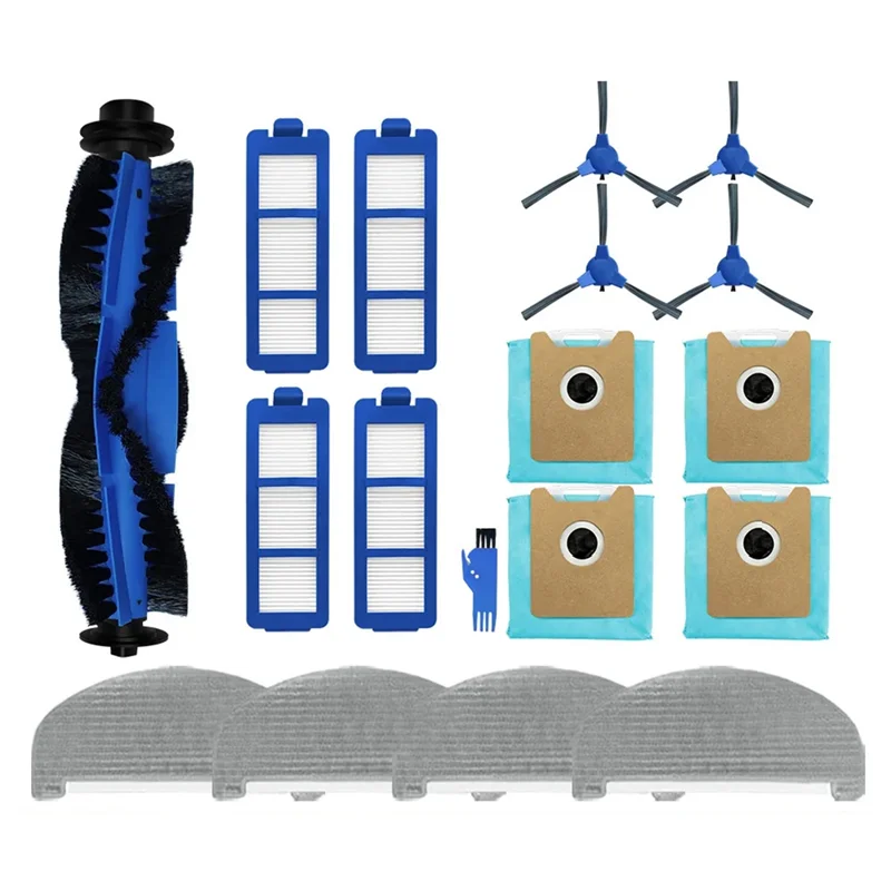 M02K-For Eufy G40 Hybrid / Hybrid + فرشاة جانبية رئيسية فلتر HEPA وسادات ممسحة قطع غيار كيس الغبار