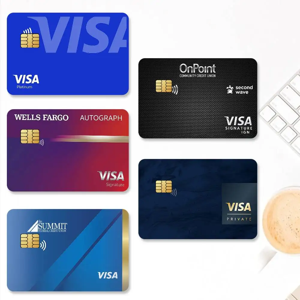 Art V-Visa-S Credit Card Stickers Skin for Bank Debit Decorative Protection 4PCS Anti-scratch Waterproof