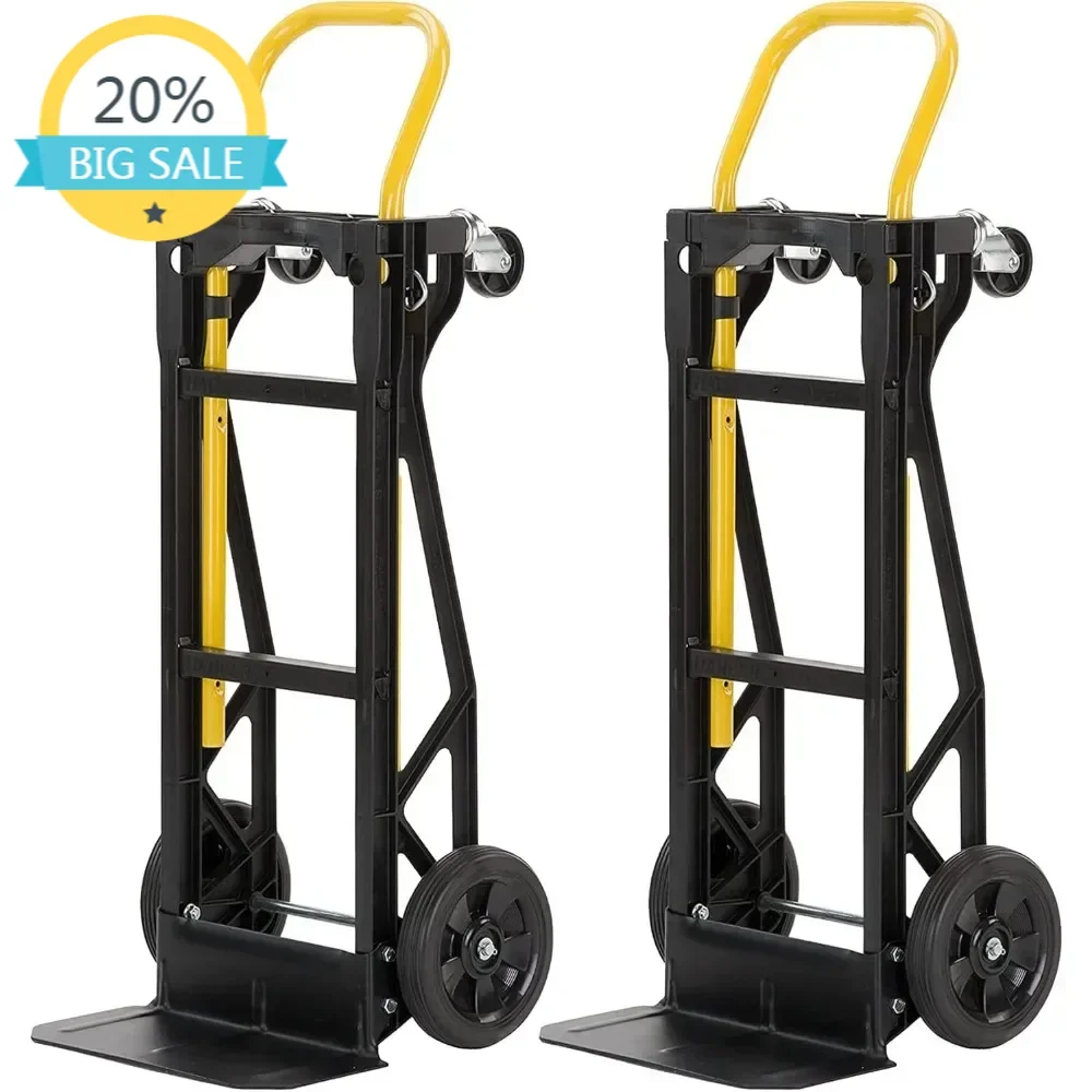 BestsellerBestsellerTrucks PJDY2223AKD 400 Pound Capacity Glass Filled Nylon Frame Dual Convertible Cart and Dolly with 8 Inch P