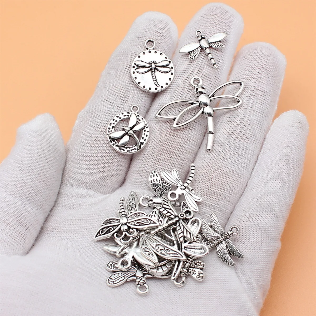 16pcs Antique Silver Color Dragonfly Charms Collection For DIY Jewelry Making, 16 Styles, 1 of Each