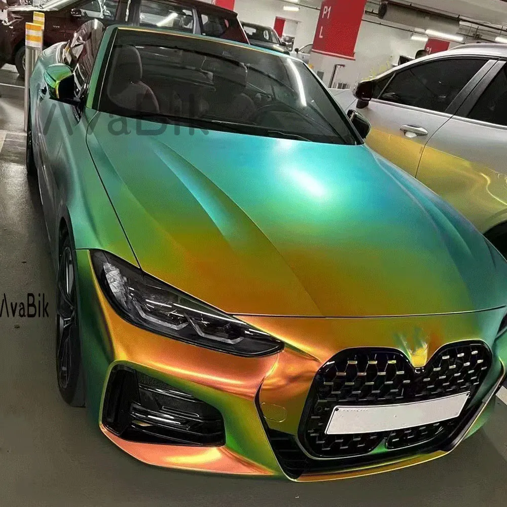 Matte Gold plating rainbowgreen vinyl film wrapping for motorcycle Accessories car Decals A variety of color change film white