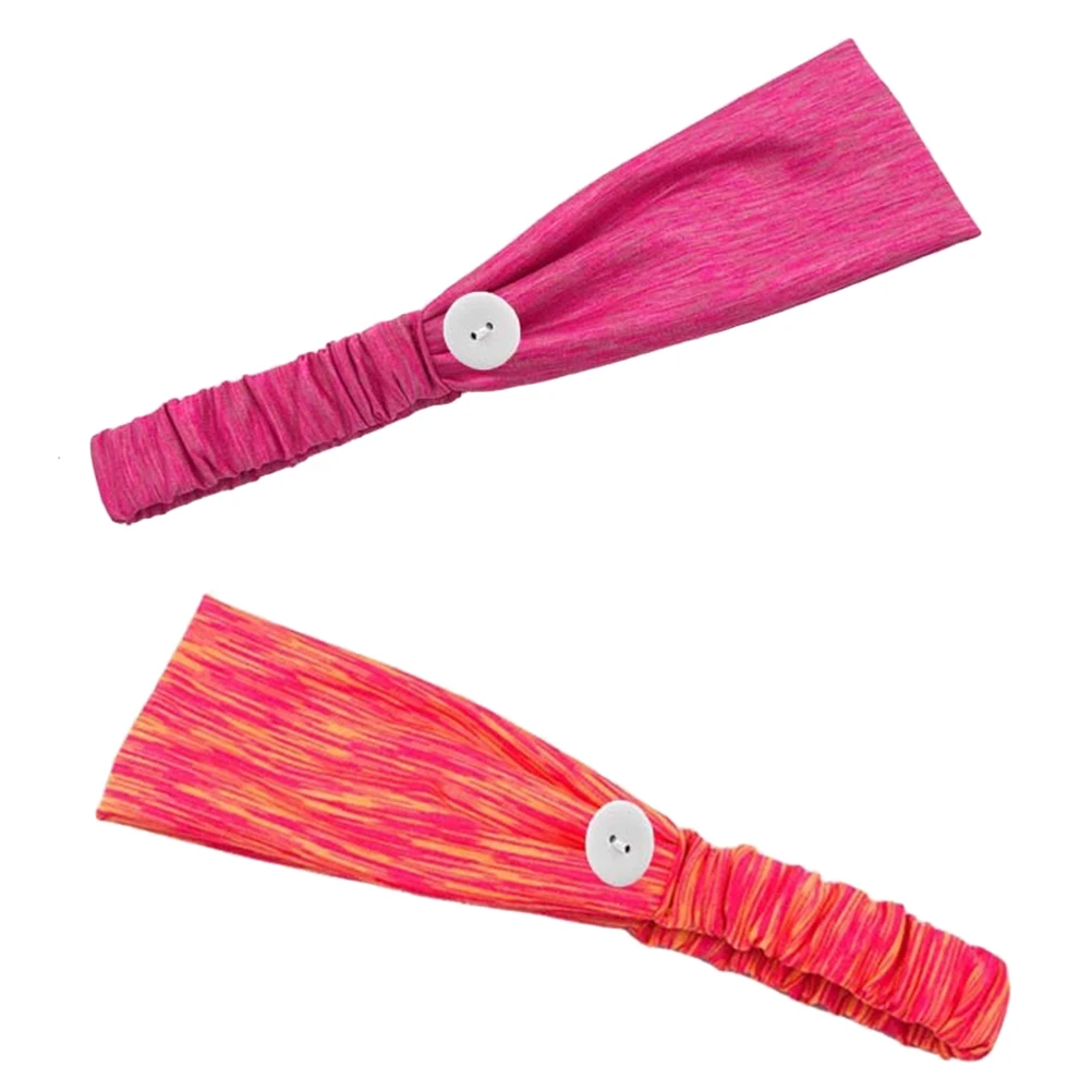 

2pcs Anti-hair Running Hairband Bands Breathable Mask Button Headbands for Women Nurses Fitness Running Sports