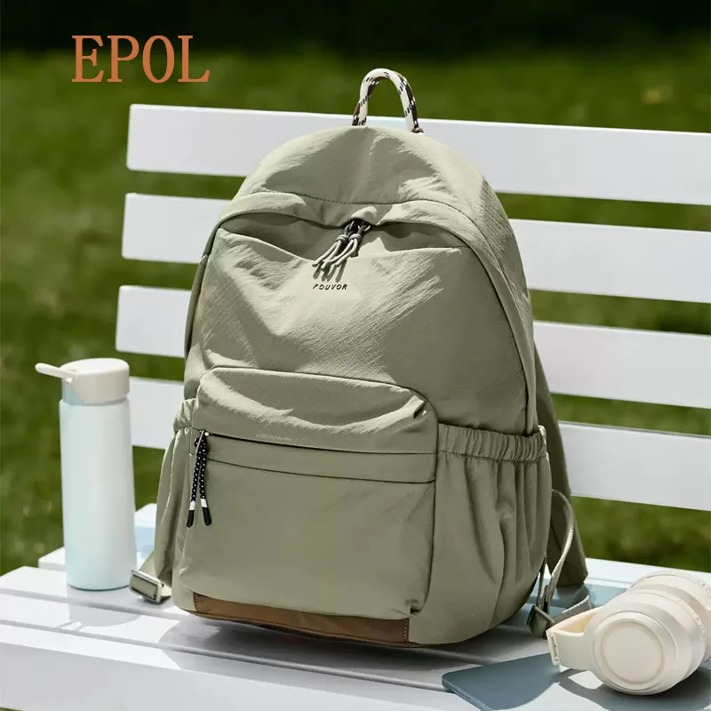 EPOL Lightweight Large‑Capacity Backpack Women Wear‑Resistant Casual Outdoor Travel Middle High School Student Backpack 3103-05