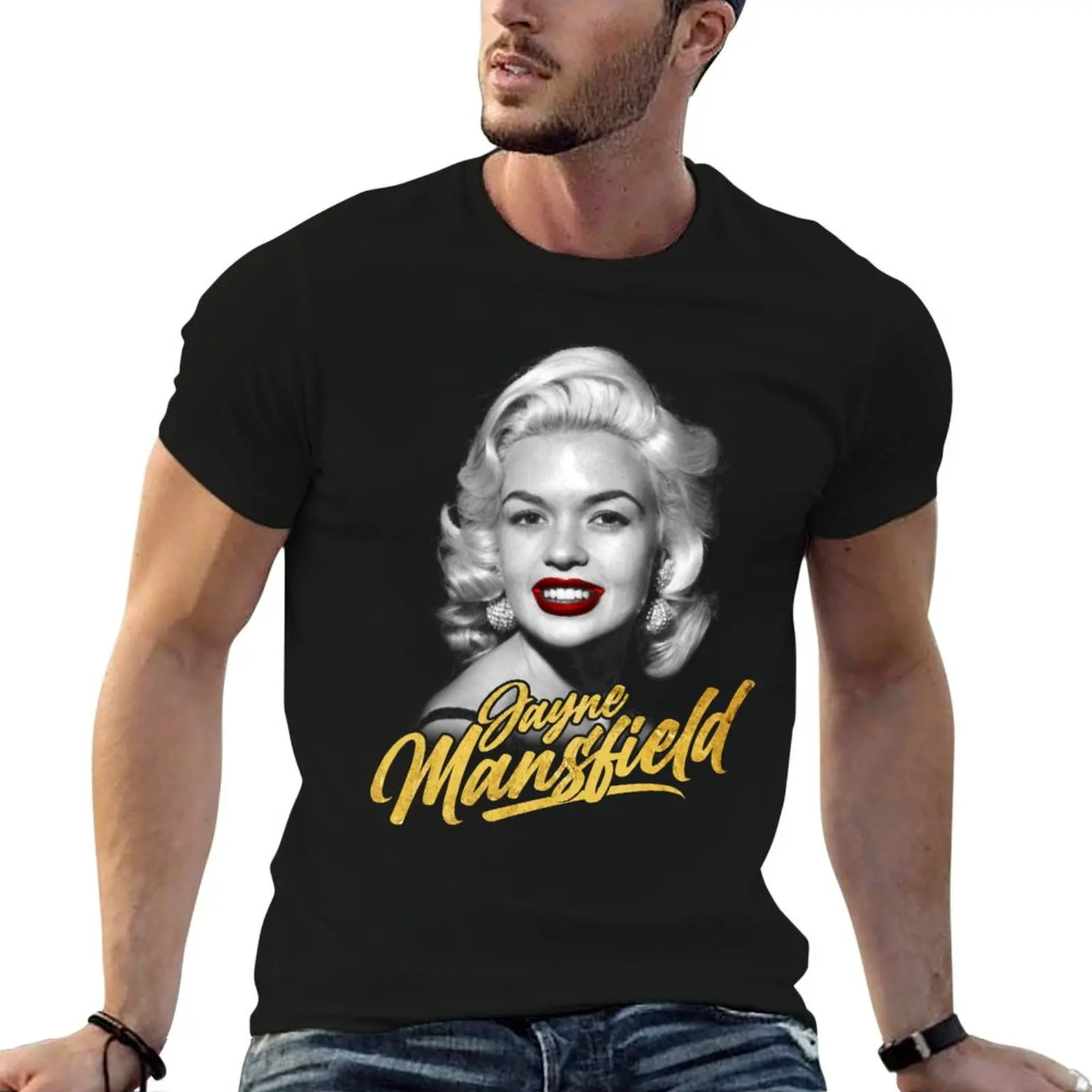 Camiseta Jayne Mansfield para hombres y mujeres, regalos para fanáticos de la música, camisetas de anime para hombre, camiseta de lujo para hombre, camiseta informal para hombre
