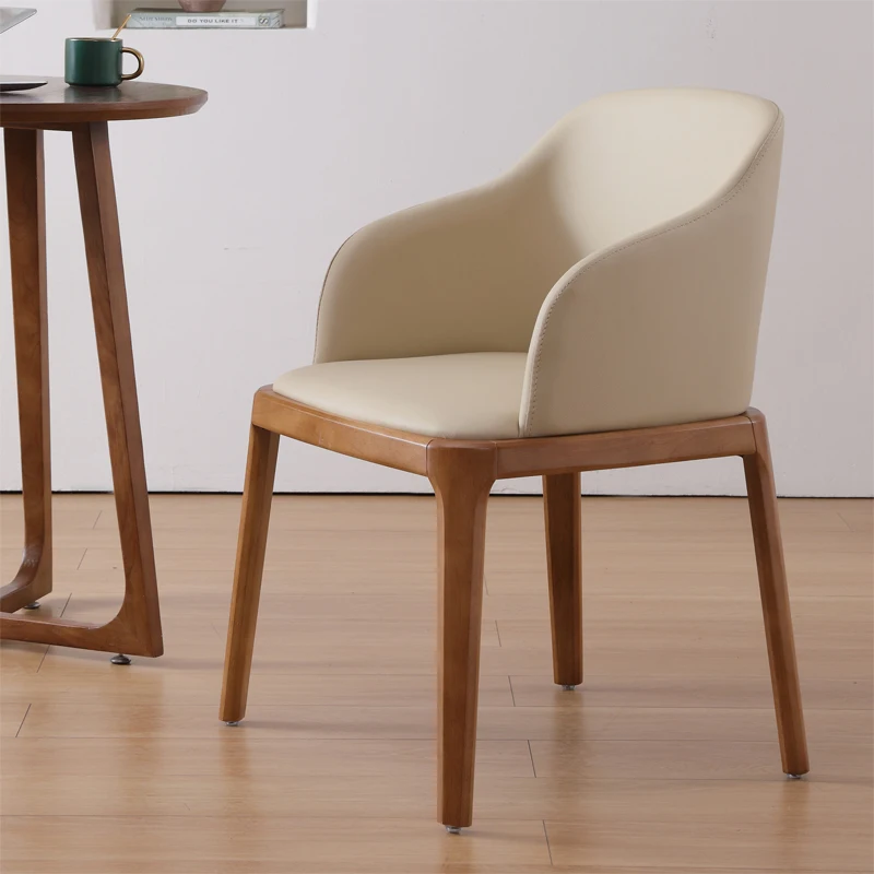 

Furniture Home Premium Coffee Restaurant Back Chair Hotel Leisure Soft Bag Armrest Leather Chair