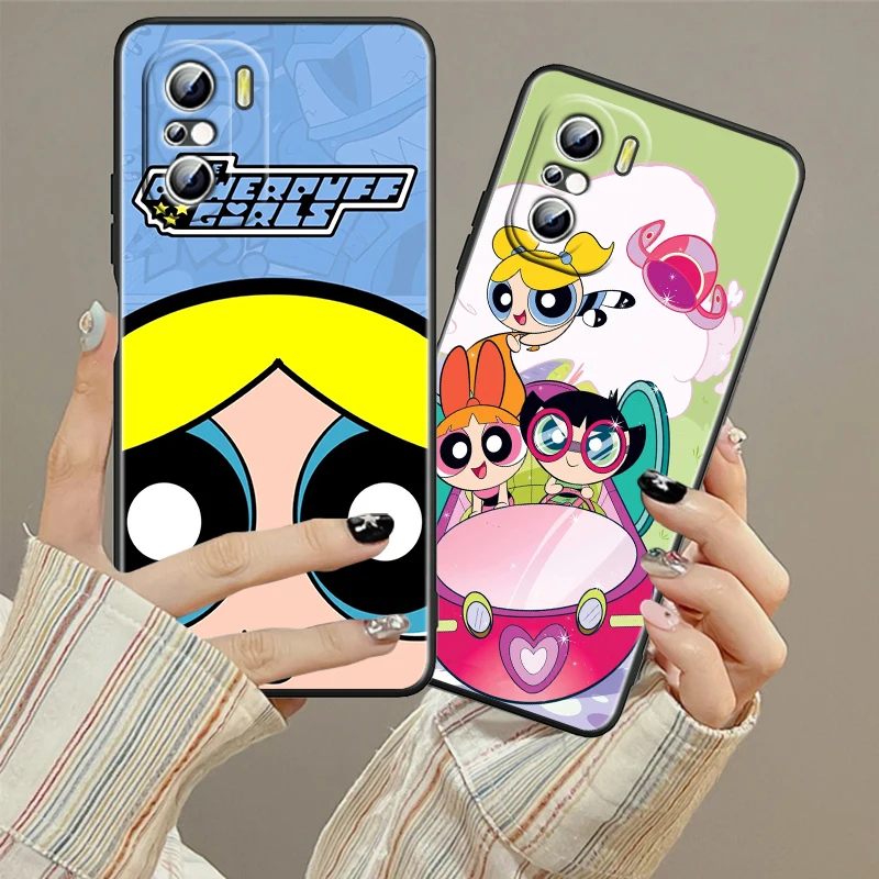 Casing ponsel kartun anak perempuan, casing ponsel hitam untuk Xiaomi Redmi 9A 9C 9AT 10C 9T 10 12C 13C A3 12 K60 A1 K50 K40 5G