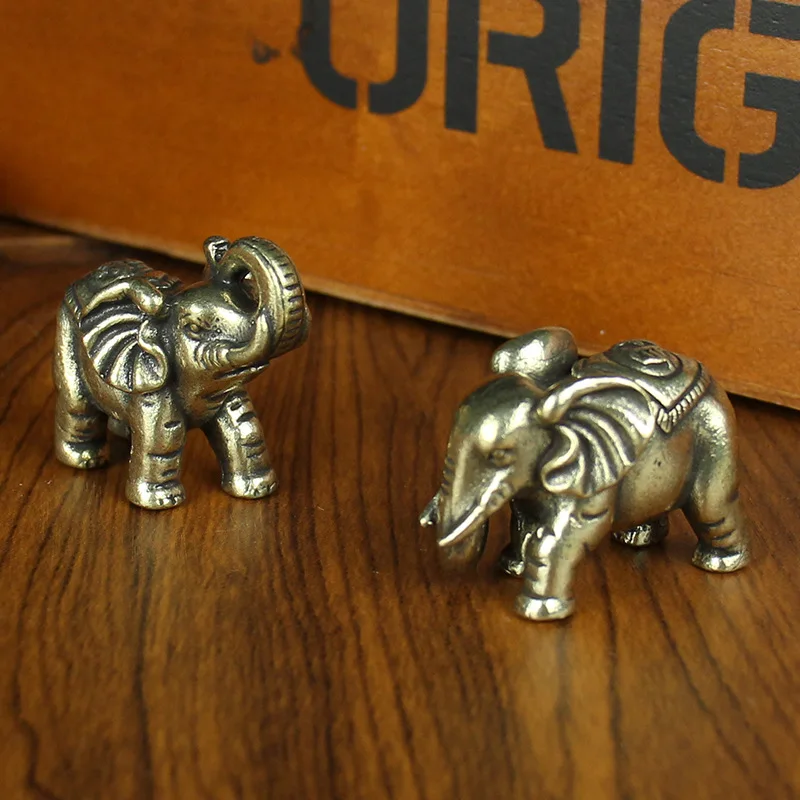 

Brass Carving Elephant Figurine Animals Ornaments For home Office Living Room Company Decoration Lucky Housewarming Opening Gift