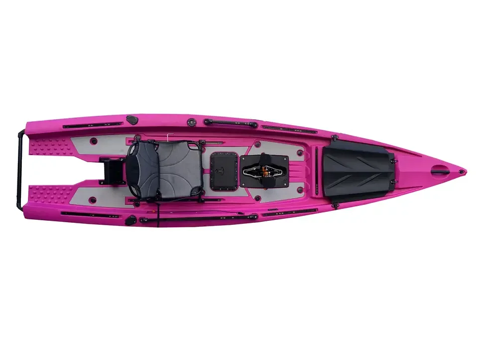 Single Rider 13.12ft Angling Kayak Stable Hard Hull With Pedal Propulsion Support 6hp Electric Motor For Long Distance Fishing