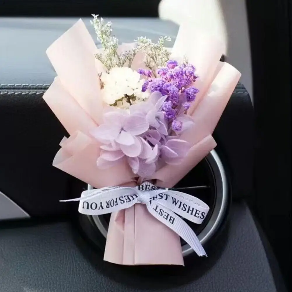 Car Dried Flowers Air Outlet Clip Perfume Decoration Clip Creative Car Flowers Perfume Diffuser Car Air Conditioning Accessories