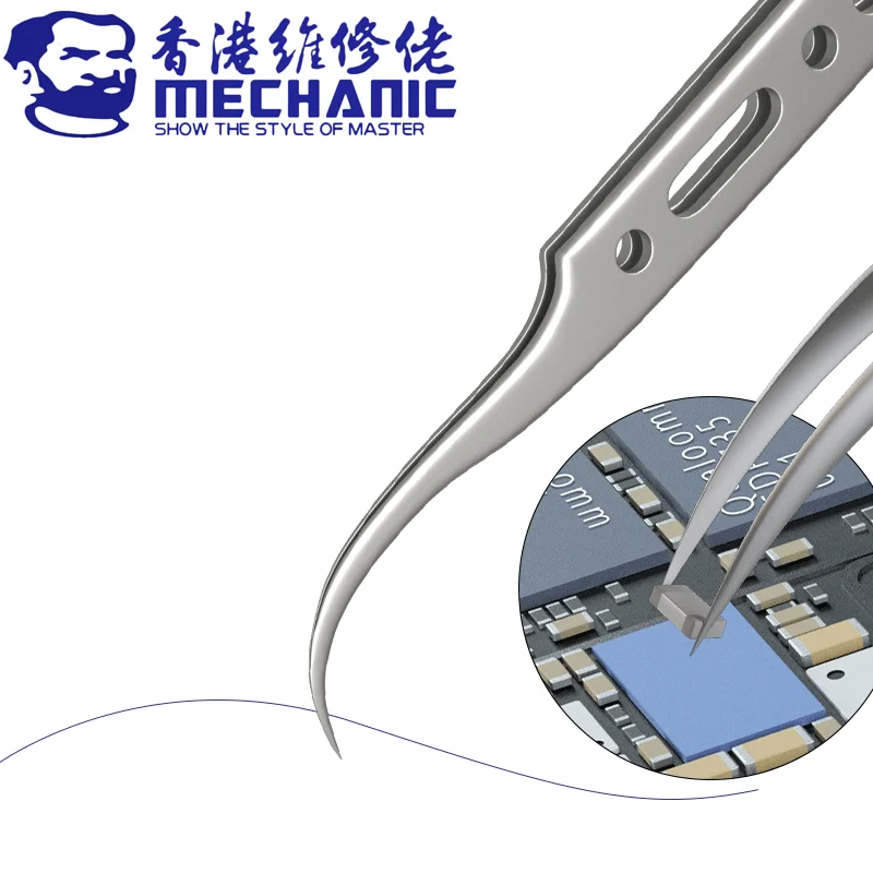 Imagem -04 - Mecânico Gan Série Anti-magnética de Alta Dureza Ponta Pinças de Precisão Componente Eletrônico Chips Ferramenta de Reparo Aço Inoxidável
