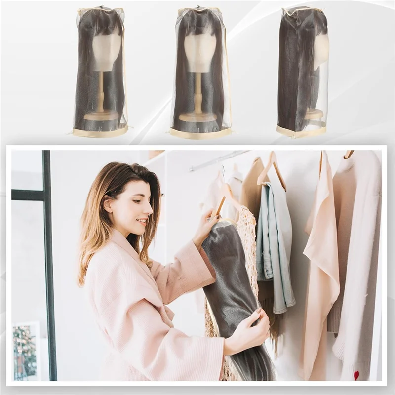 

ABNO-6 шт. Хранение для наращивания волос для защиты от грязи и пыли, пучки для домашнего путешествия, салона, бежевый