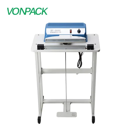 VONPACK SF-300C 철제 풋 페달 실러 백 실러 열 실러 반자동 실링 기계 화학 재료 식품 성분