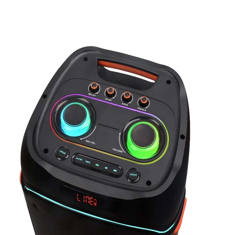 Outdoor portable bluetooth speaker high power square dance led audio