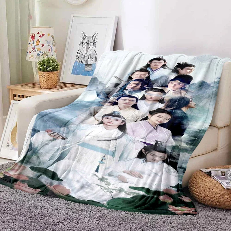 Petition Order Drama The Untamed xiao zhan wang yi bo Soft Throw Blanket Soft Cartoon Printed Bedspread Bedspread Sofa Gift