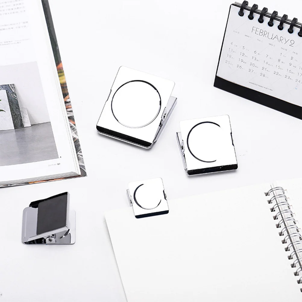 

12Pcs 30mm Magnetic Metal Clip Paper File Stainless Steel Square Clips for Organizing Displaying to Do Lists Assignments