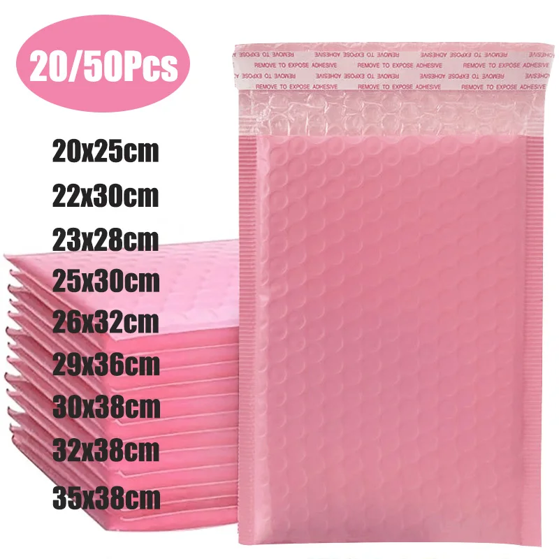 pink poly bubble mailers envelopes acolchoados a granel bubble forrado wrap polymailer bolsas para embalagem de envio correio auto seal 20 pcs 50 pcs 01