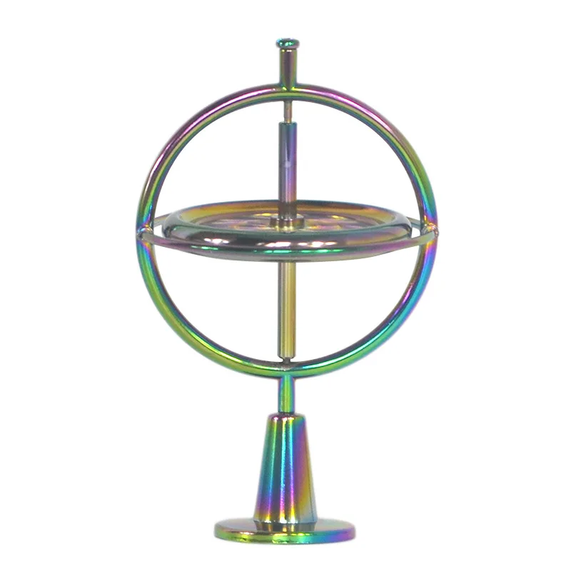 Metal gyroscope anti-gravity adult decompression artifact science and education toy rotation balance black technology machinery