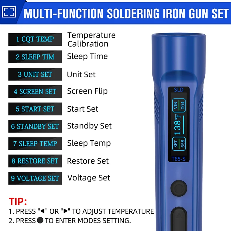 

ABKY-Soldering Iron Kit-Fast Heating, 150℃-450℃ DC/PD Soldering Pen Featuring B2 Solder Tip(Adapter Not Included) For Electronic