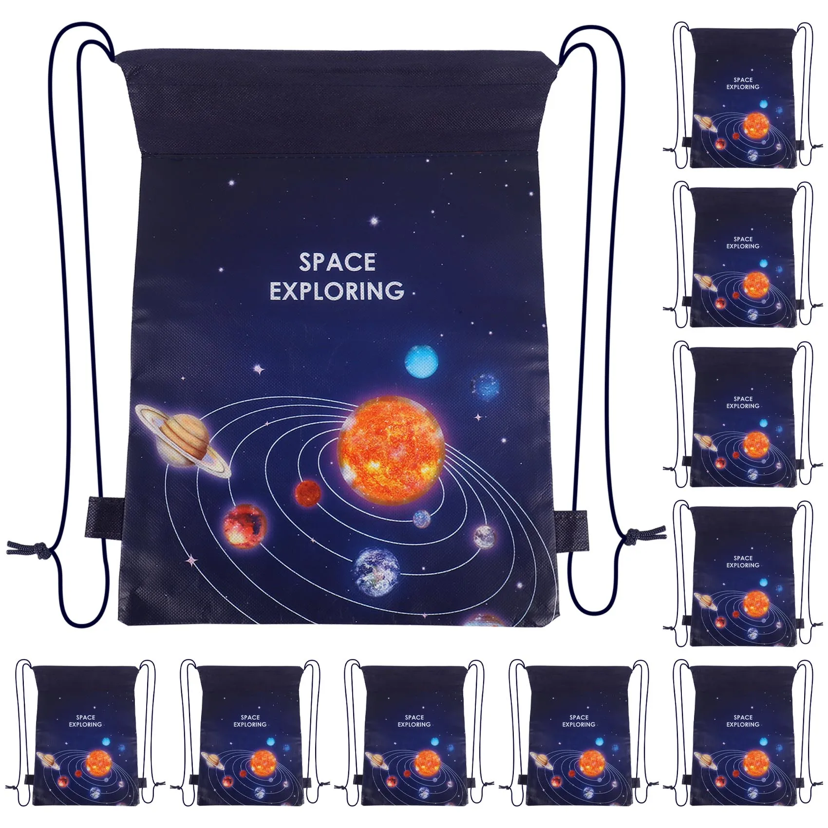 10Pcs Non-Woven Outer Space Planet Party Gifts Bags Baby Shower Candy Bags Kids Gifts Packing Backpack Birthday Party