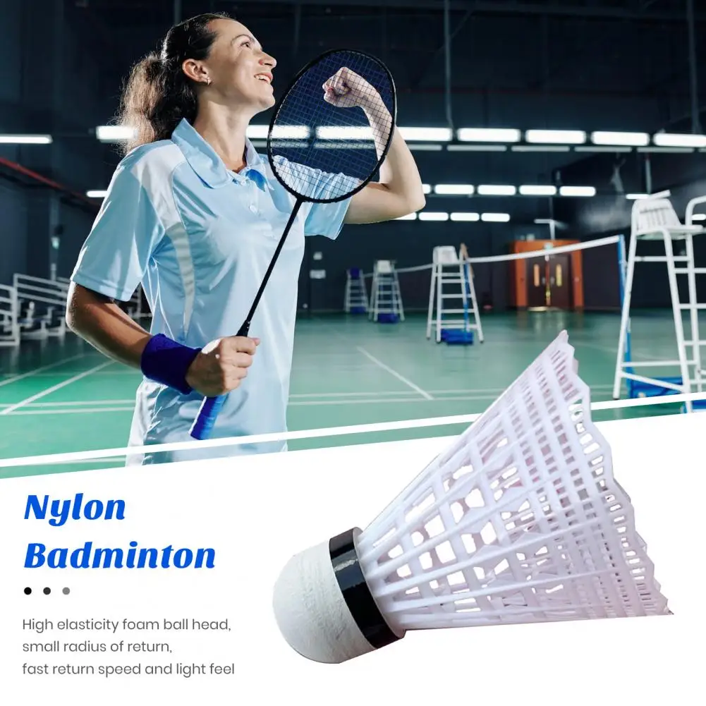 Indoor Outdoor Badminton Training Durable Stable Nylon Feather Shuttlecocks Ideal for Youth Players' Indoor Outdoor Badminton