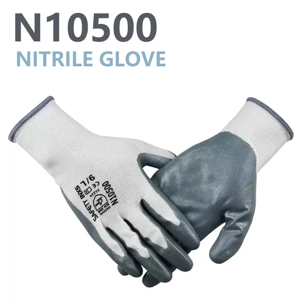 N10500 Nitrile Rubber Palm-coated Work Gloves Made of Polyester Knitted Material #0727