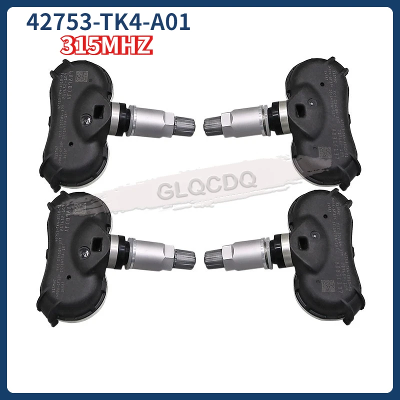 

4PCS Tire Pressure Monitoring Sensor 42753-TK4-A01 315MHZ TPMS Sensor 42753-TK4-A010-M1 For Acura RLX TL ZDX 42753-TY2-A51