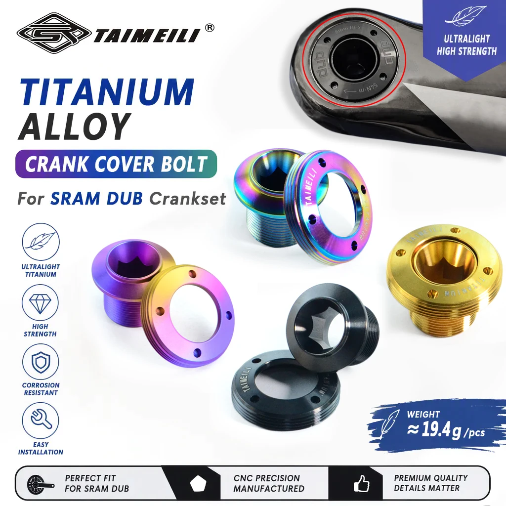 TAIMEILI GR5 Titanium Alloy Crank Cover Bolt For SRAM DUB Crankset, Bicycle Crank Cap Screw Modification Replacement Parts