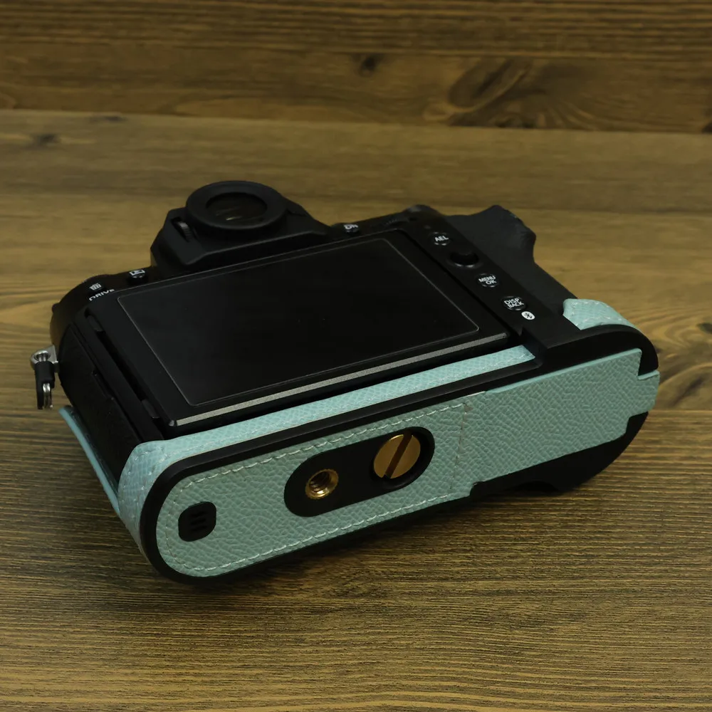 Półetui na kamerę XT50 PU, skórzana torba ochronna z syntetycznej skóry, jako szybkozłączka statywu do Fujifilm X-T50 Fuji XT50. — zdjęcie produktu 4