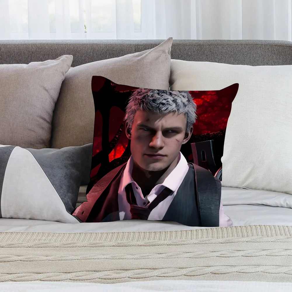 The D-Devil M-May Cry Pillow Case Short Plush Pillow Covers Sofa Decorative Gift Home Double-sided Printing Cushion Cover
