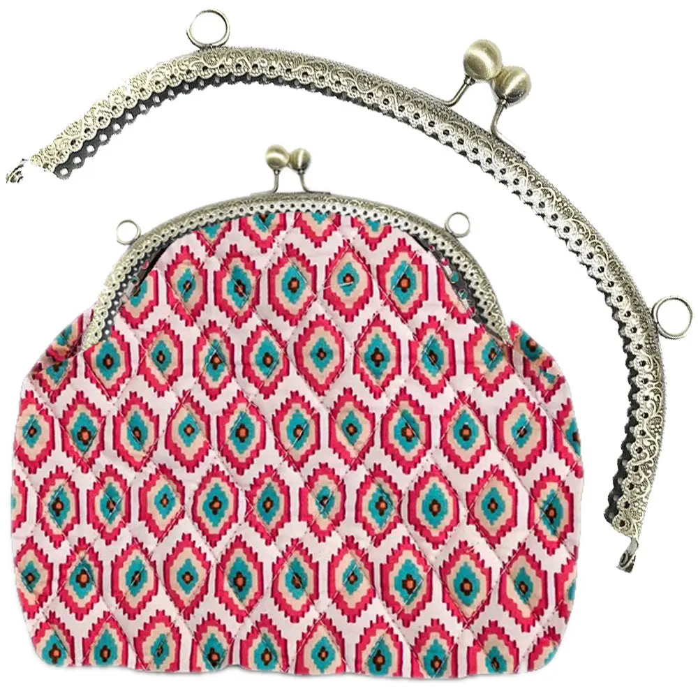 

10PCS 20cm Semicircle Metal Bead Kiss Bronze Sew Frame Bag Clasp for Wallet Handle Clutch DIY Bag Accessory DIY Craft