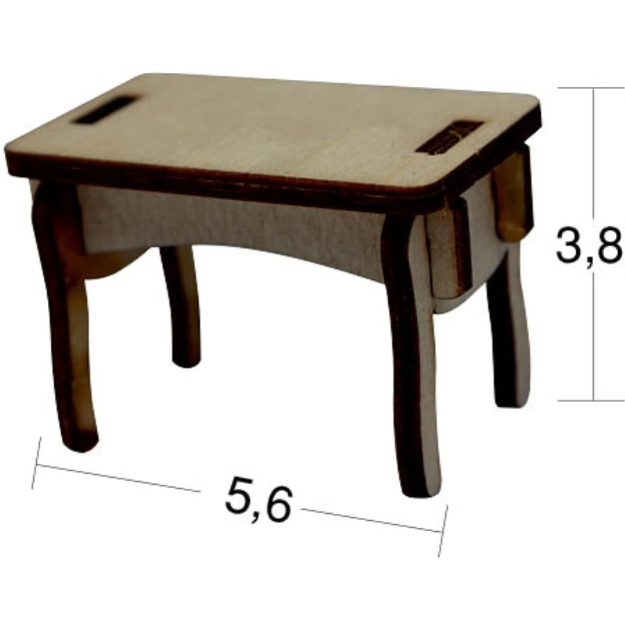 MN14 Miniature Table, Dyeable Raw Wood Miniature