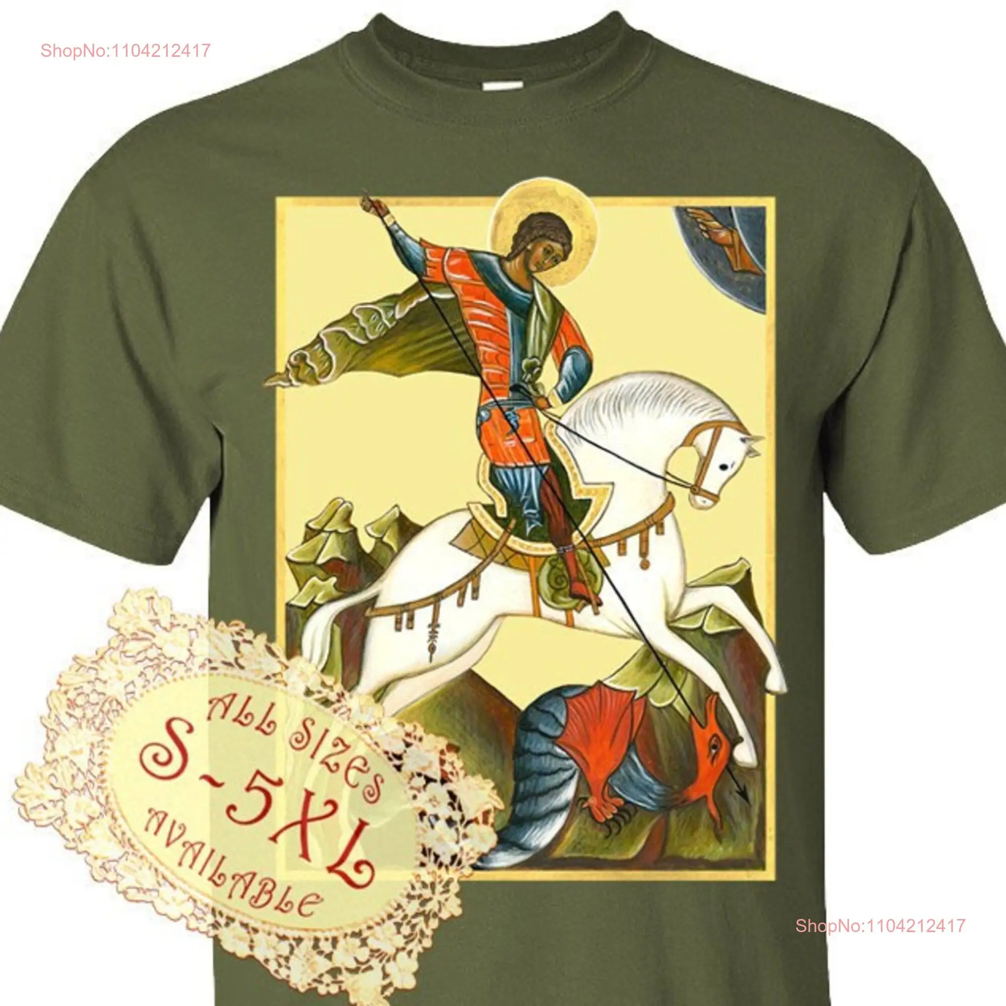 Saint Jerzy V11 DTG PRINT Men T Shirt S M L XL 2XL 3XL 4XL 5XL long or short sleeves