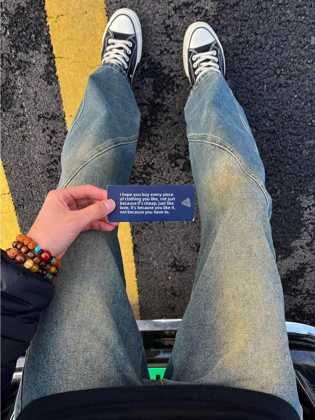 

Retro American Workwear Straight Leg Men's Jeans Spring Waed Vintage Side Cut Pants Casual Bell Bot Trousers