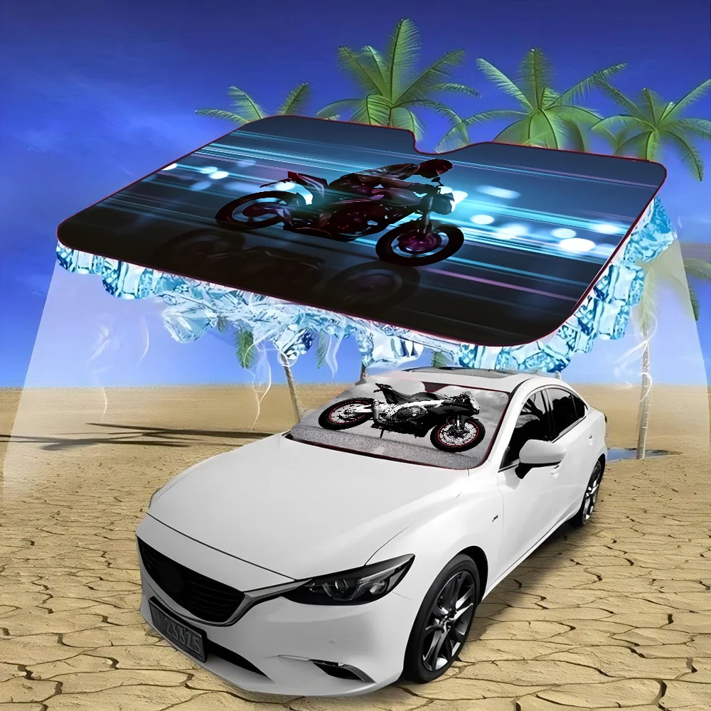

Motorcycle Windshield Sun Sha For Car SUV Truck Front Window Sun Sha Accessory Visor Protector Shield Cover