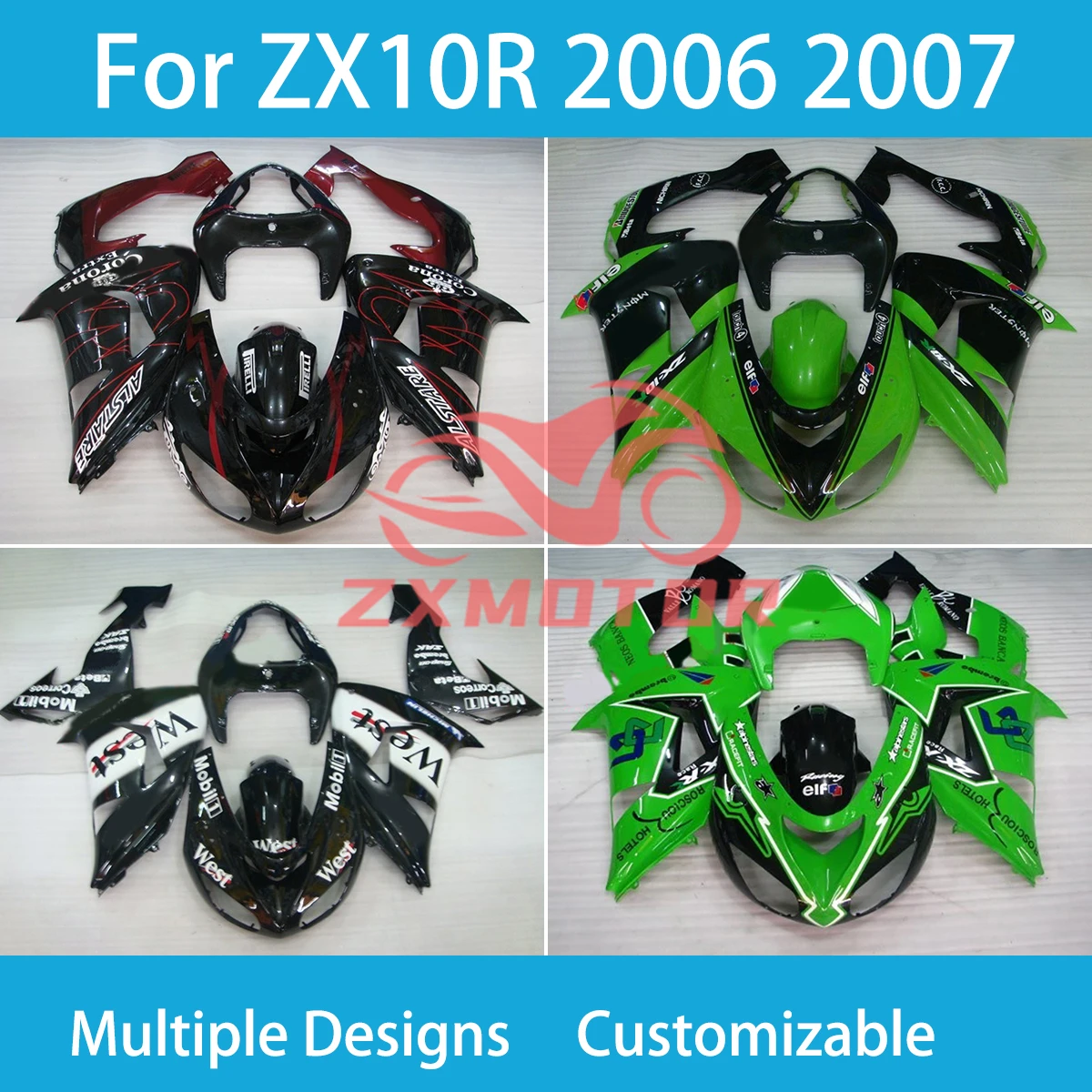 Fairings for Kawasaki Ninja ZX 10R 2006 2007 ZXMT High Quality Motorcycle Bodywork Fairing Kit ZX10R 06 07