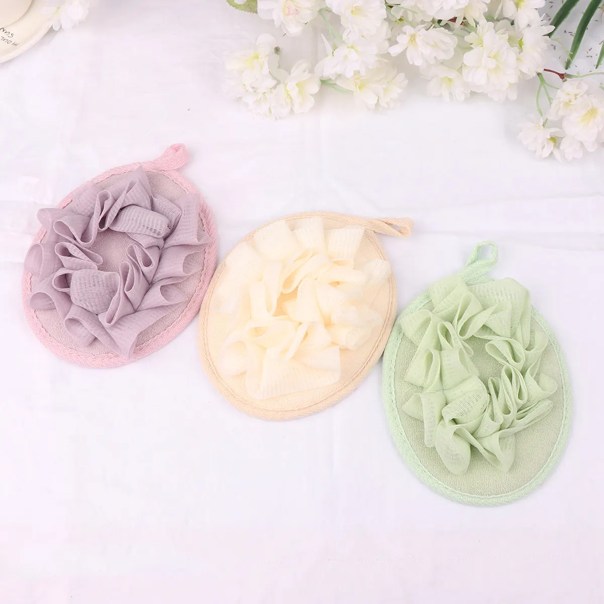 

Набор из 6 мягких и удобных губок для ванны из полиэтилена, быстродействующие, расслабляющие, портативные аксессуары для купания, однотонные