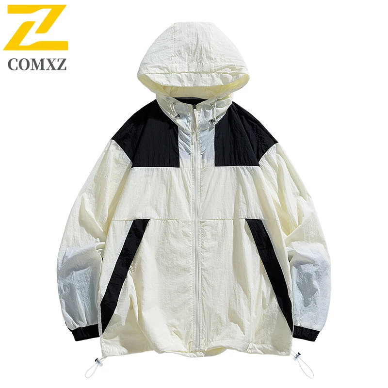 Sunscreen Jacket Men's Fashion Loose Breathable UV-resistant Hooded Coat 2025 Summer New Unisex Sports Thin Skin Windbreaker