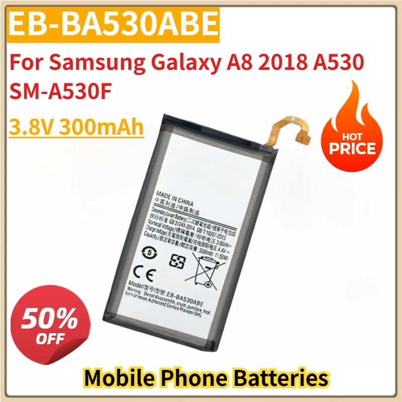 

New EB-BA530ABE 3.8V 300mAh Replacement Mobile Phone Battery for Samsung Galaxy A8 2018 A530 SM-A530F